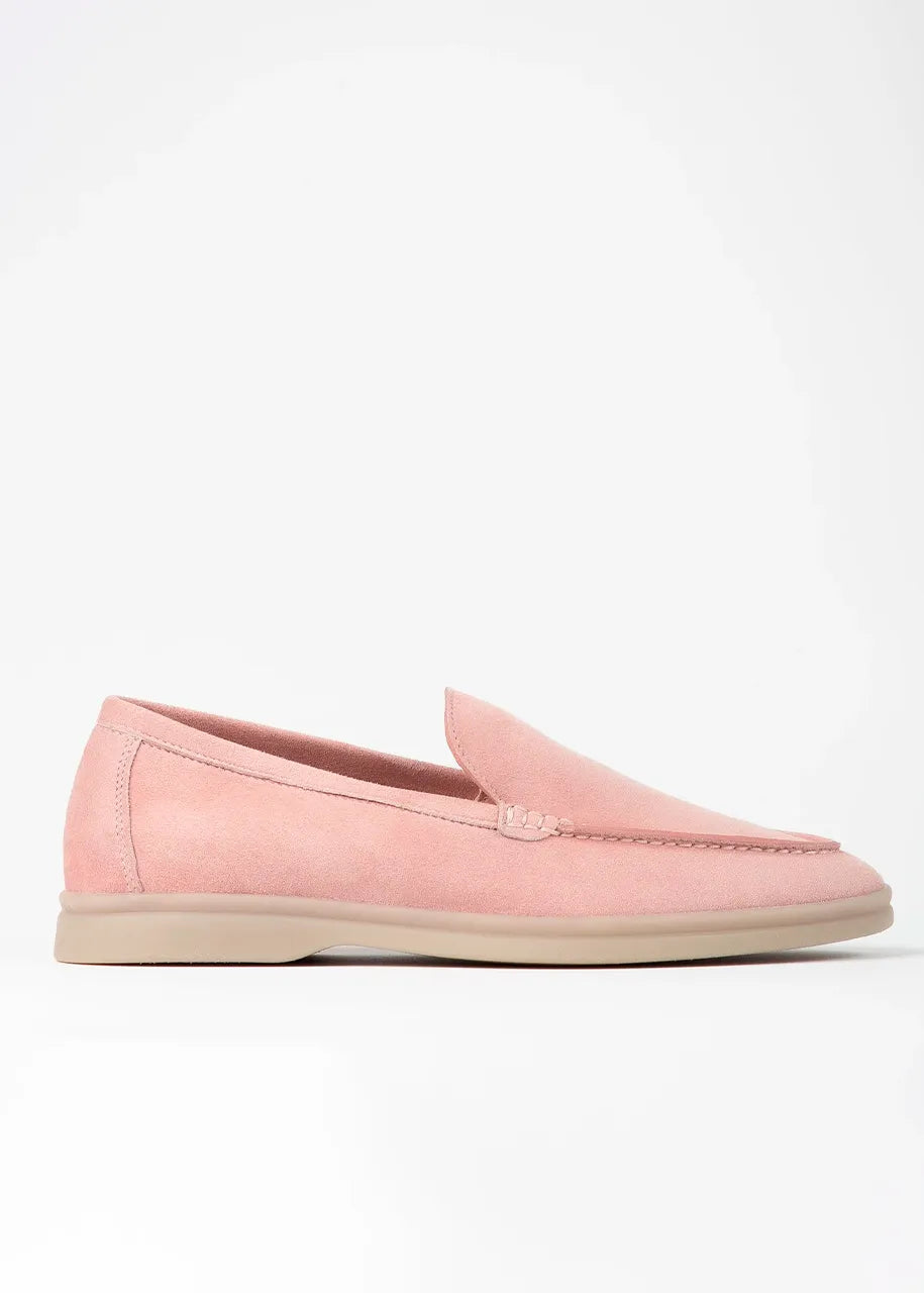 Women s Genuine Suede Loafers Moccasins Light Pink