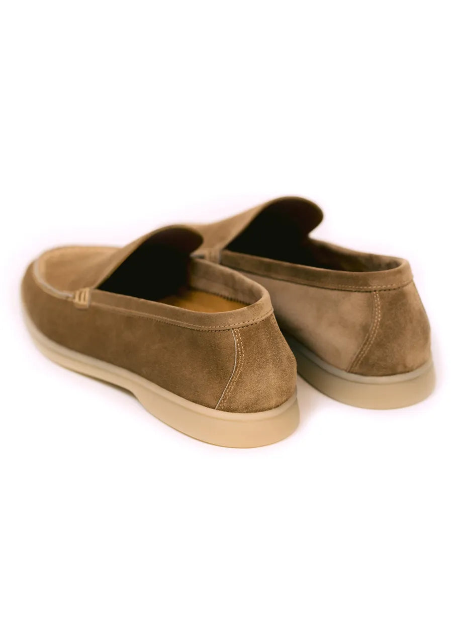 Men's Genuine Suede Loafers Moccasins Light Caramel