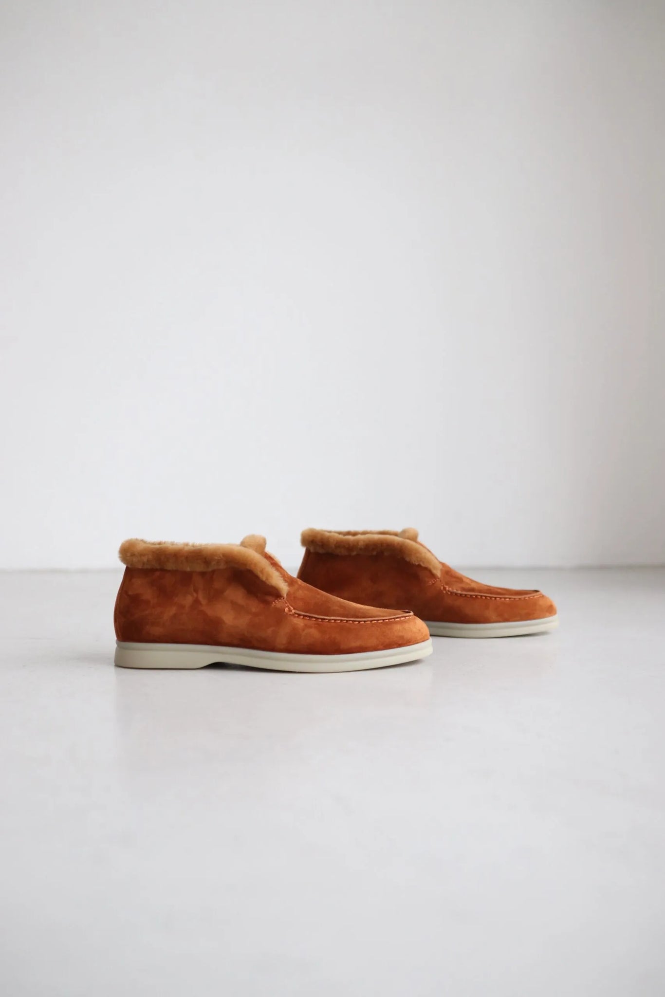 Winter women's Yaroché suede ankle boots Burnt brick