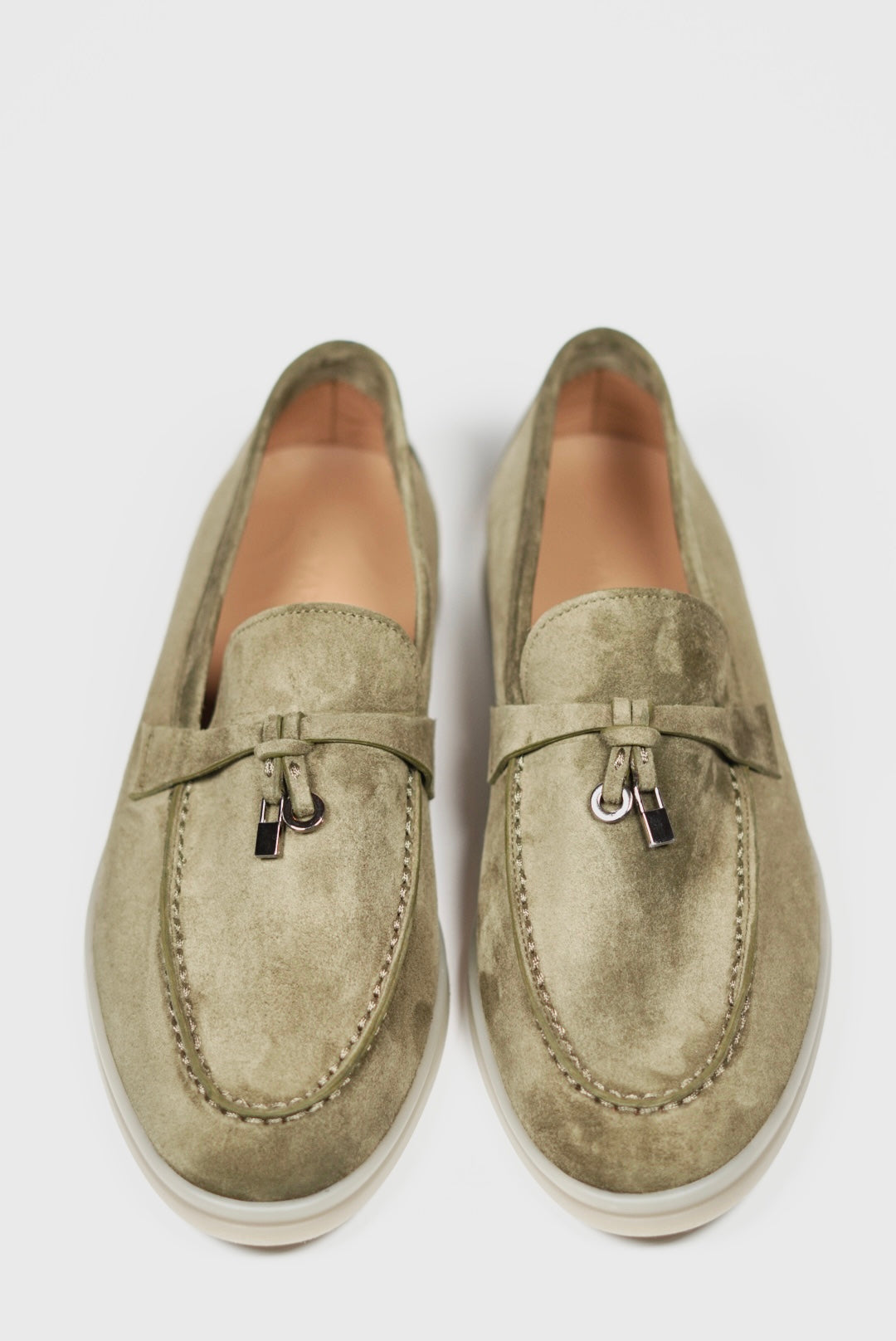 Women's Genuine Suede Loafers Moccasins Khaki