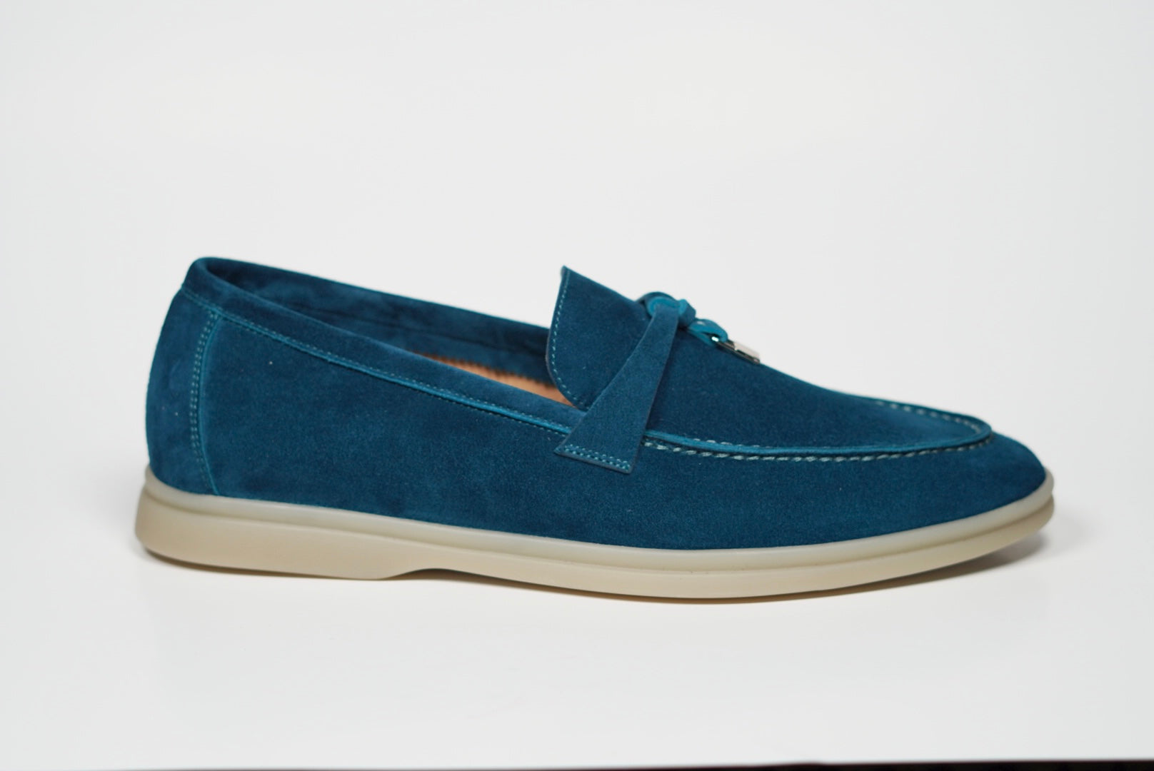 Women's Genuine Suede Loafers Moccasins Aquamarine