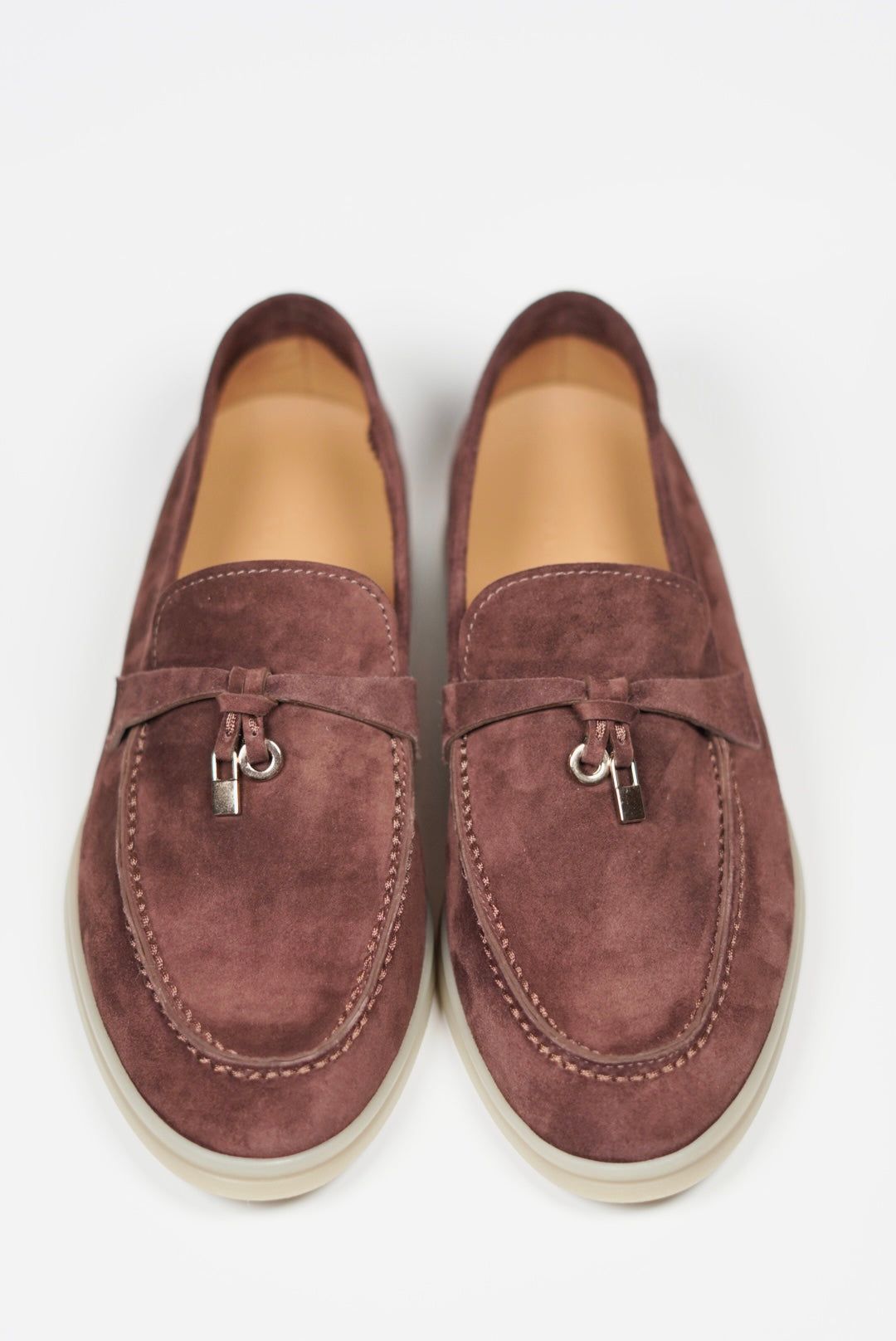 Women's Genuine Suede Loafers Moccasins Chocolate