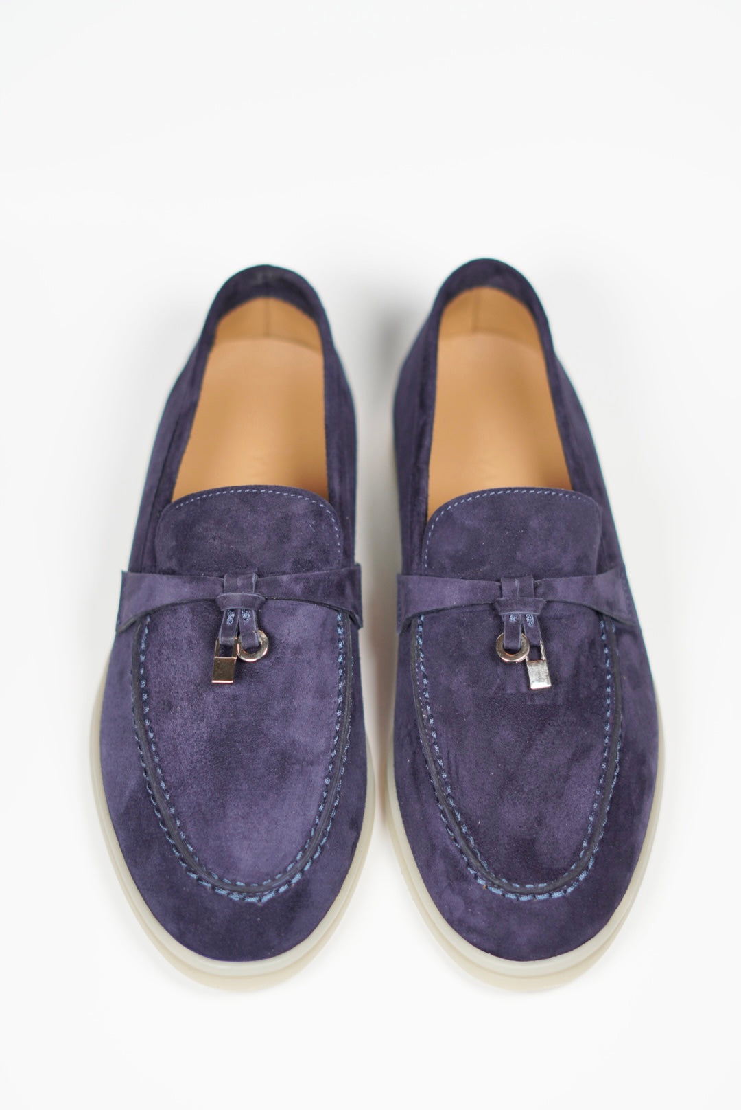 Women's Genuine Suede Loafers Moccasins Violet