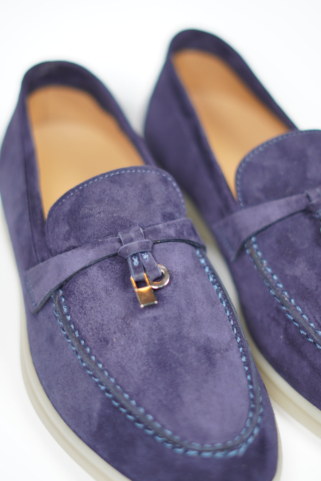 Women's Genuine Suede Loafers Moccasins Violet