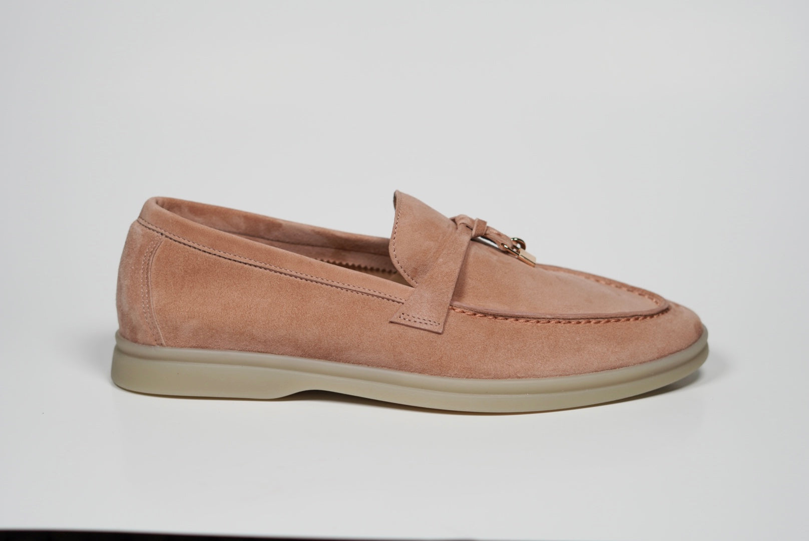 From Spain! Like New loafers in salmon color suede and leather strap. Lisa Sneaker Loafer - Salmon Suede – A. Soliani main image 4