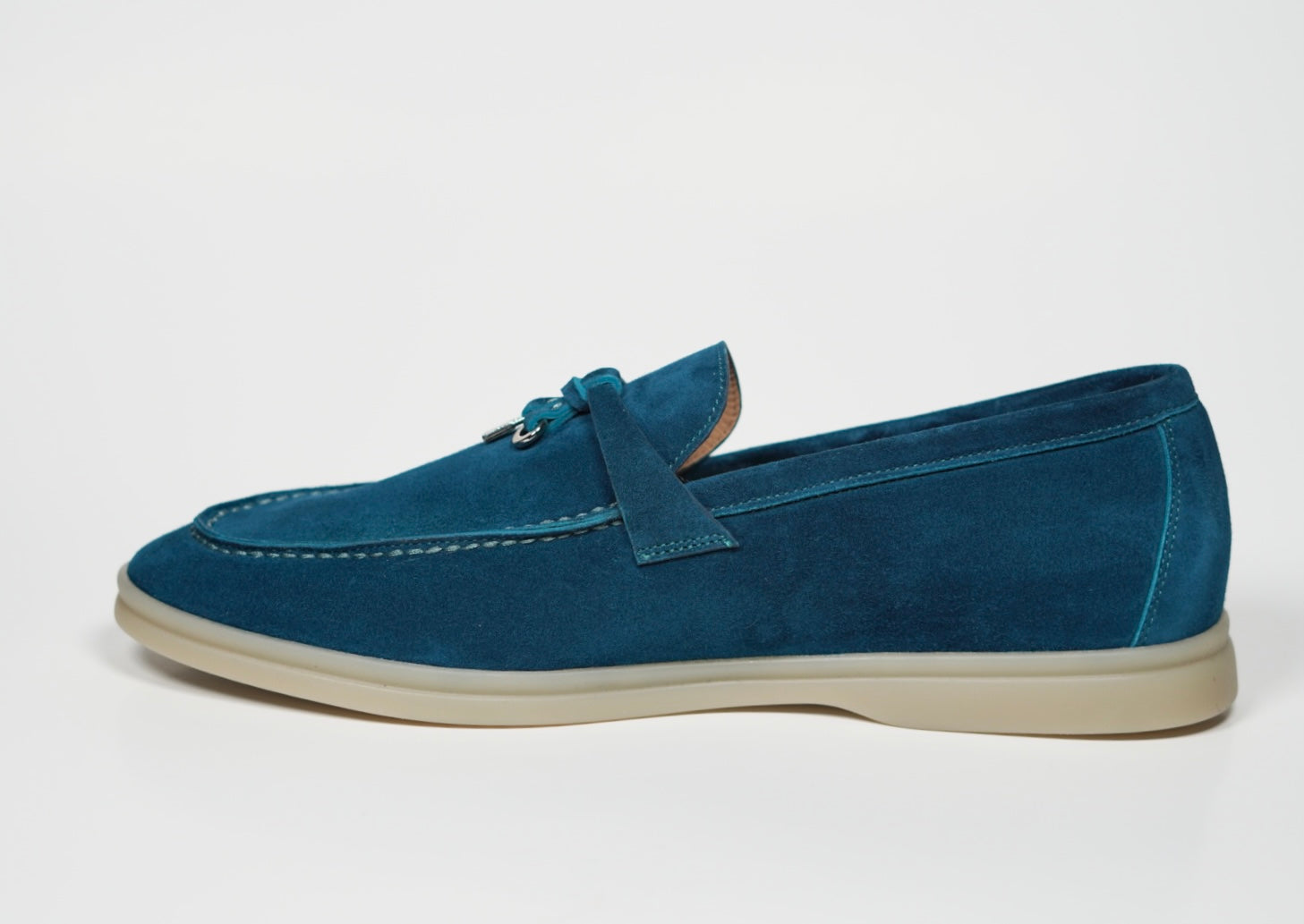 Women's Genuine Suede Loafers Moccasins Aquamarine