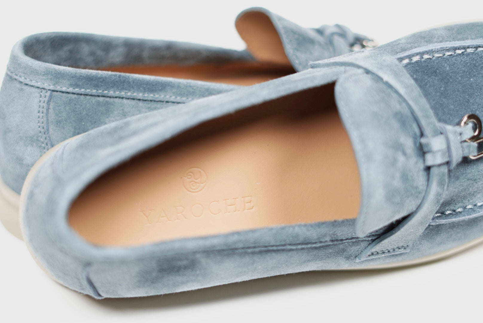 Blue suede loafers womens on sale