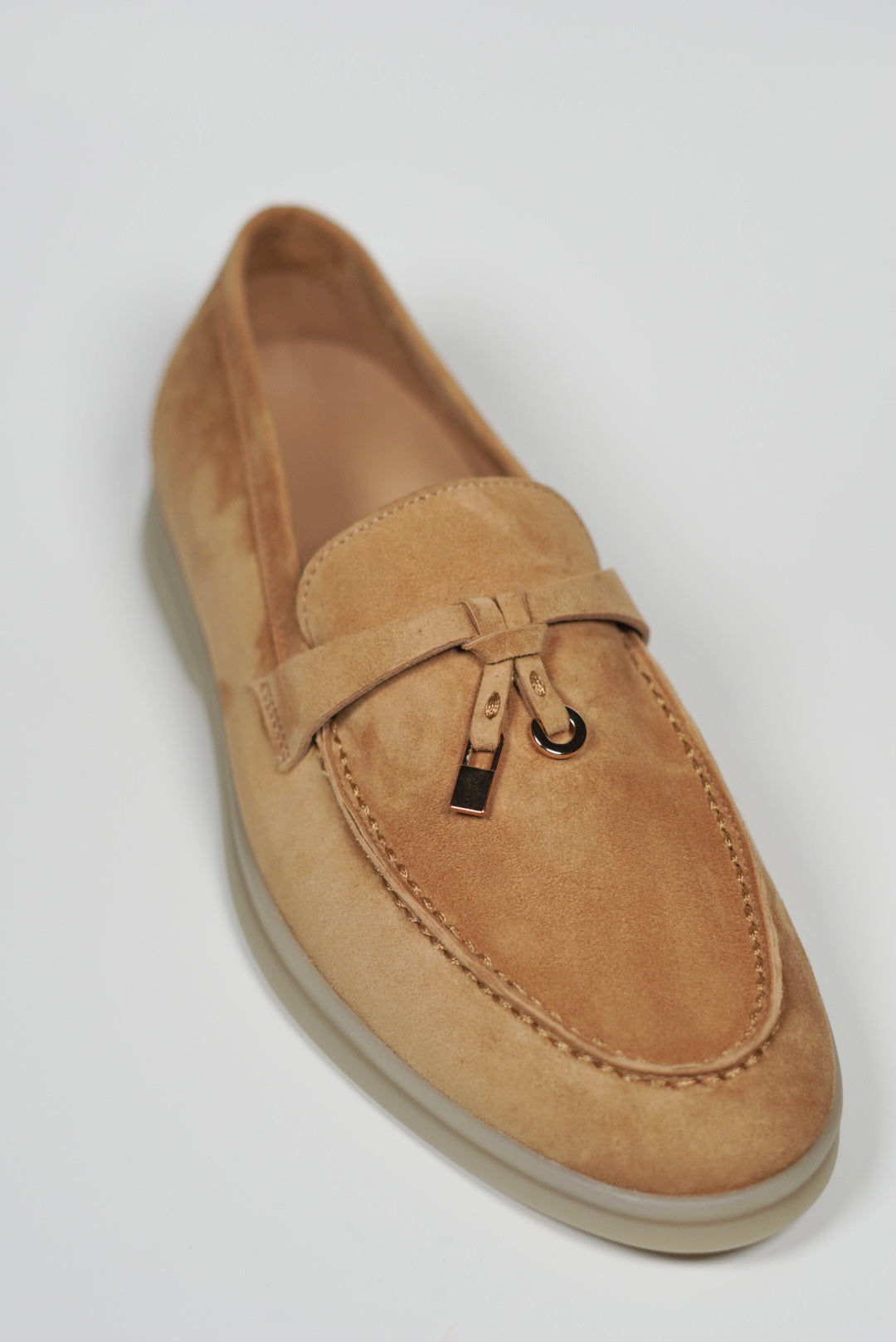 Women's Genuine Suede Loafers Moccasins Camel