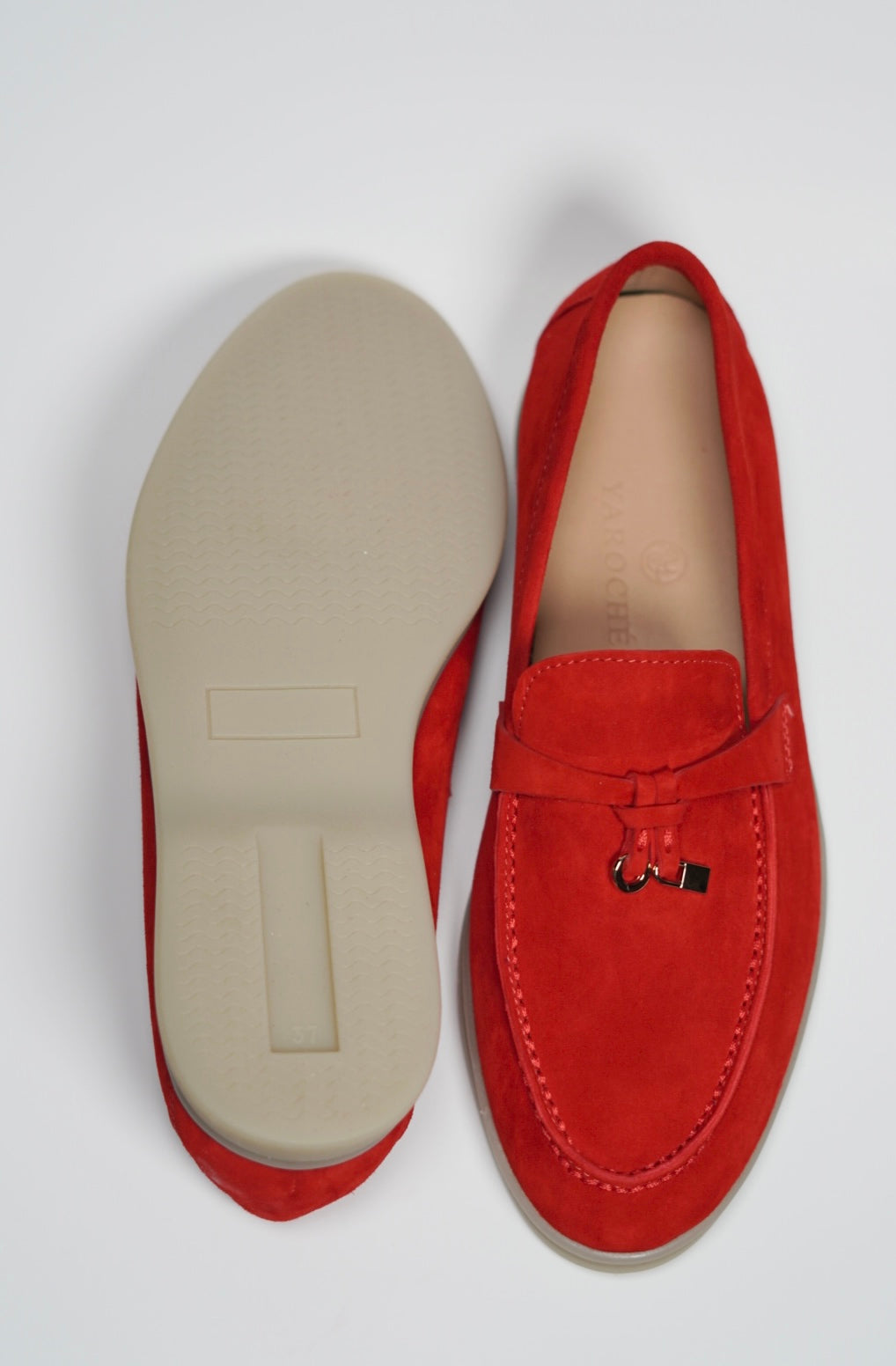 Red suede loafers womens on sale