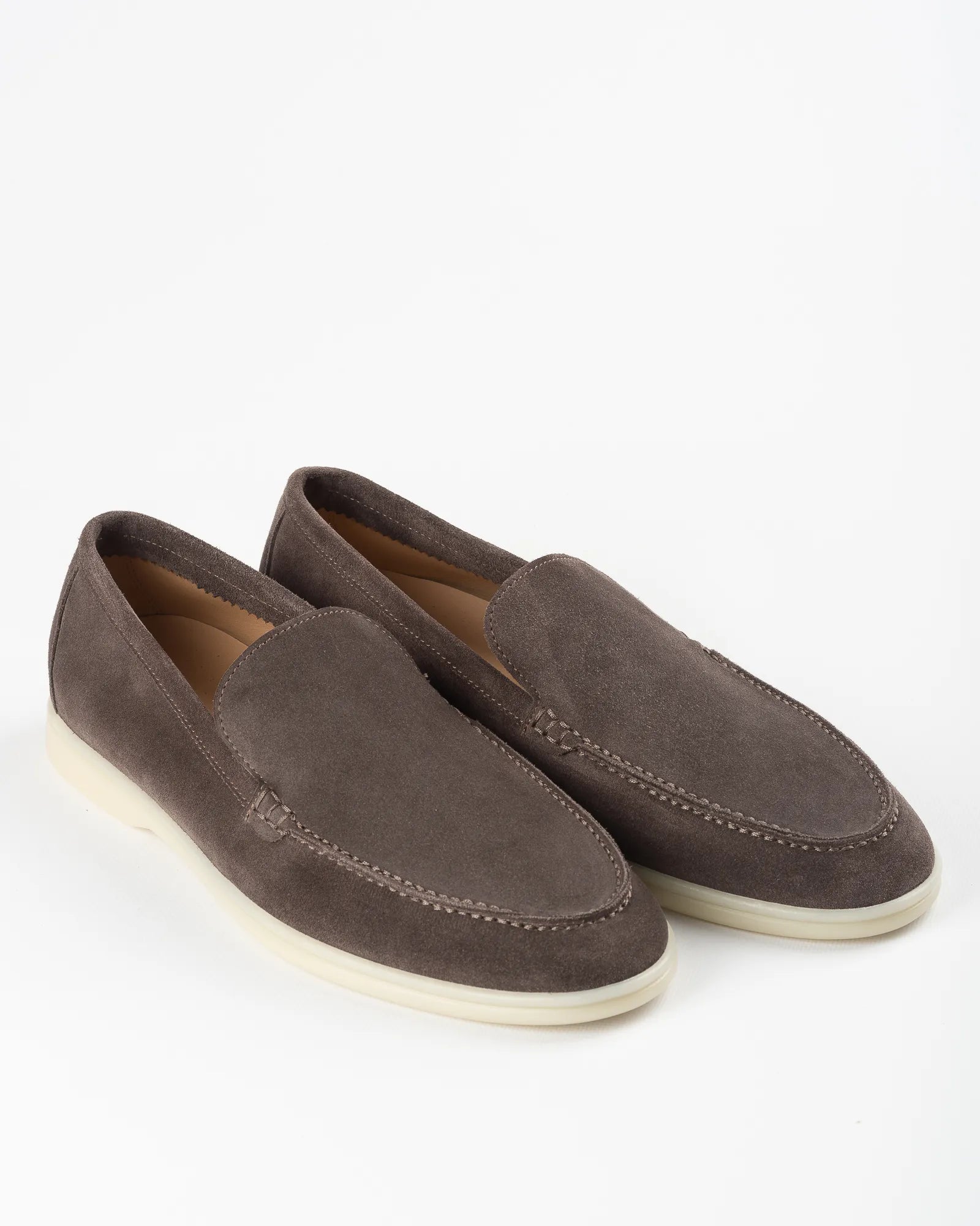 Men's Genuine Suede Loafers Moccasins Chocolate