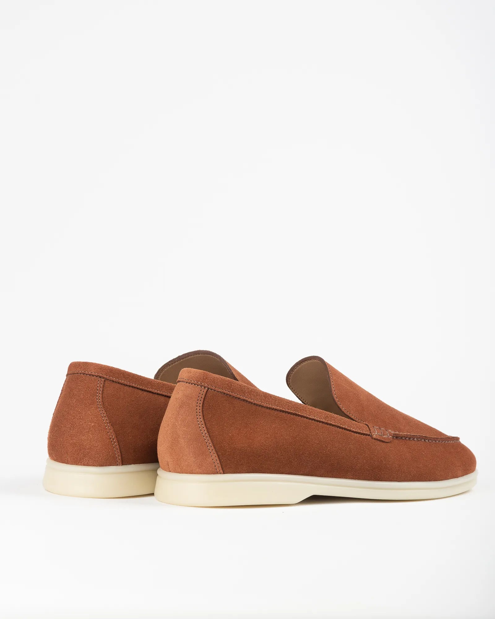 Men's Genuine Suede Loafers Moccasins Brick