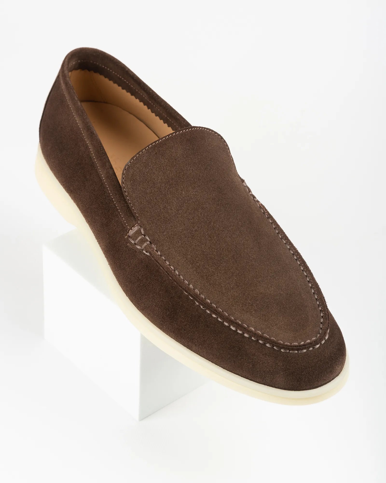 Men's Genuine Suede Loafers Moccasins Brown