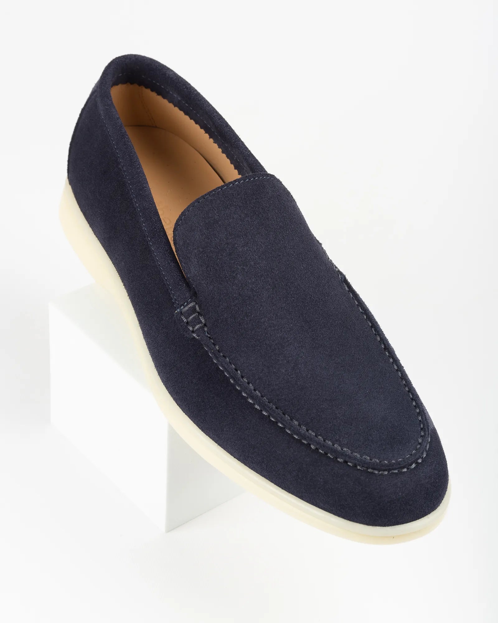 Men's Genuine Suede Loafers Moccasins Blue Violet