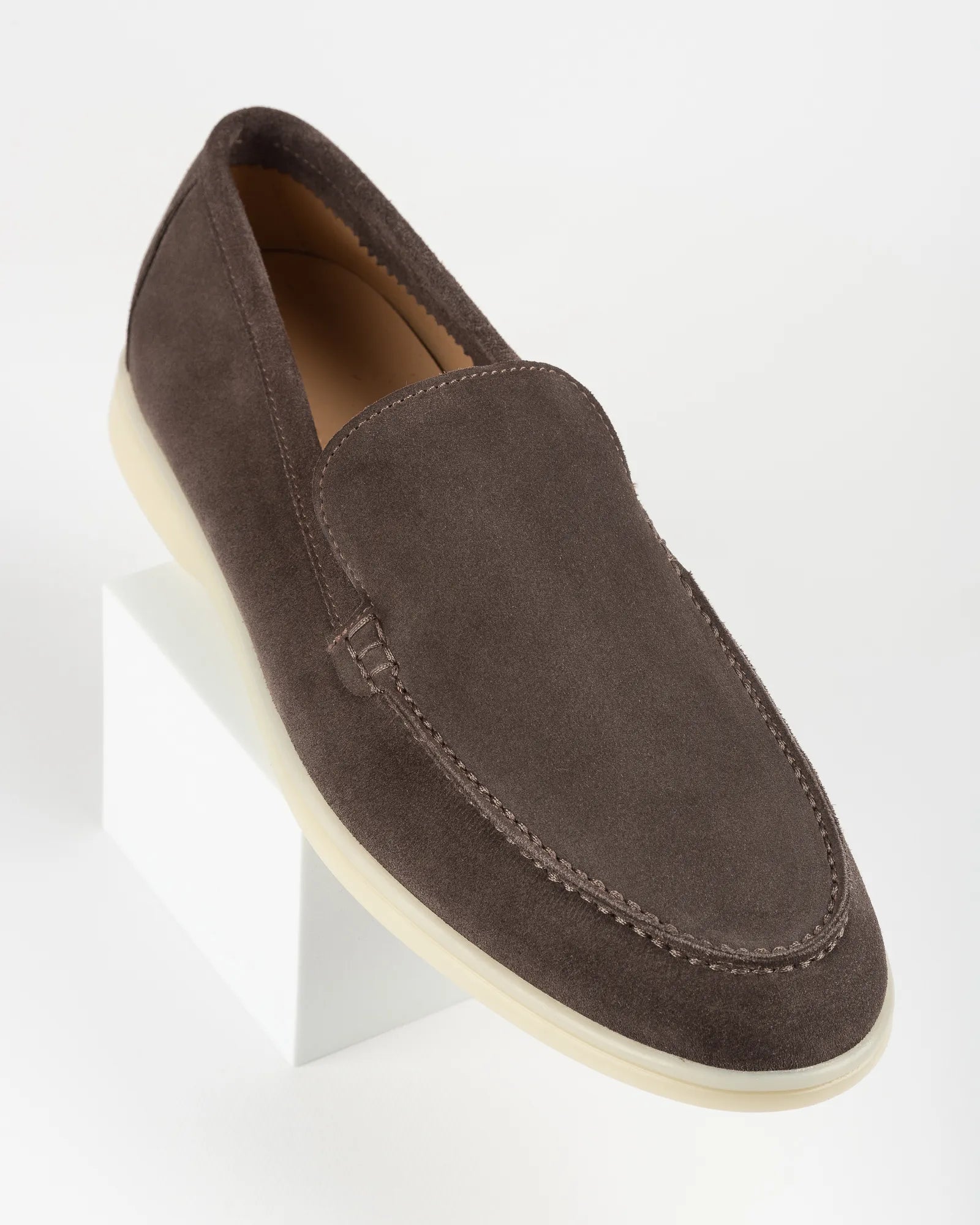 Men's Genuine Suede Loafers Moccasins Chocolate